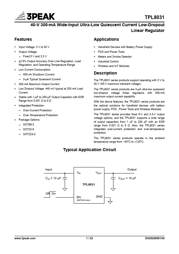 TPL8031 Datasheet Preview