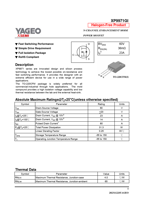 XP9971GI Datasheet Preview