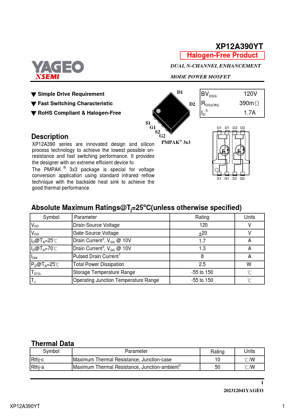 XP12A390YT Datasheet Preview