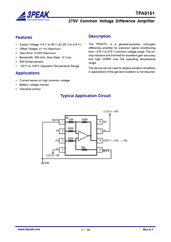 TPA9151 Datasheet Preview