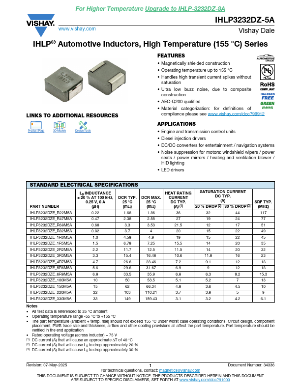 IHLP3232DZ-5A Datasheet Preview