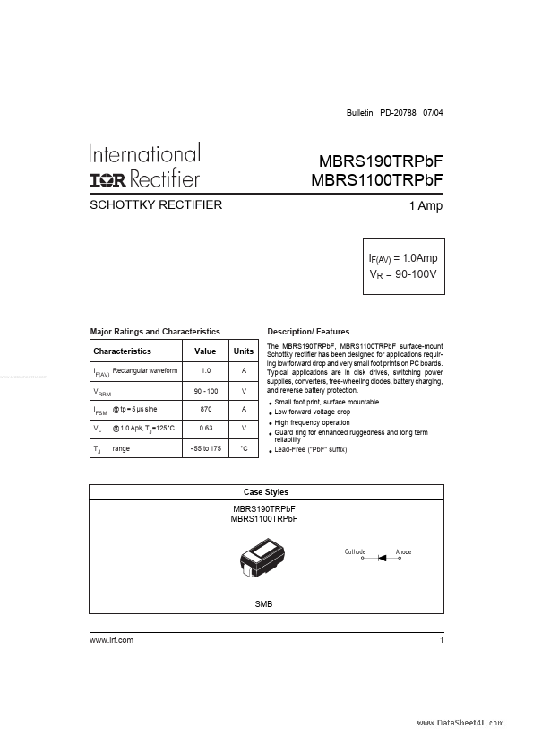 MBRS190TRPbF