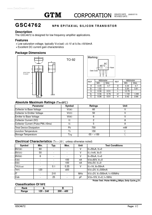 GSC4762 Datasheet Preview