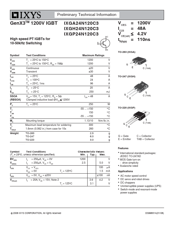 IXGA24N120C3