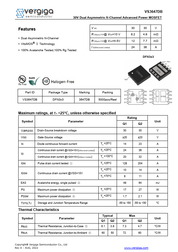 VS3647DB Datasheet Preview