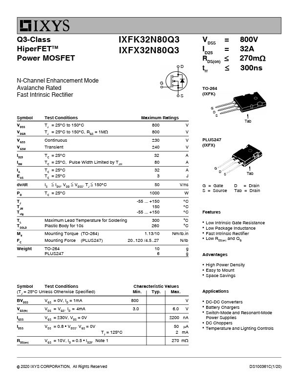 IXFX32N80Q3