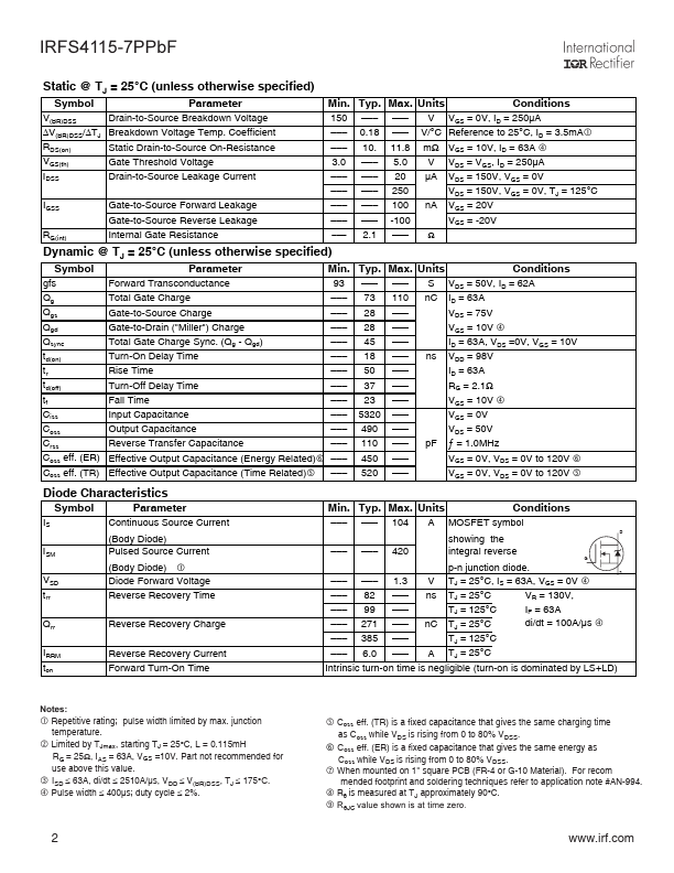 IRFS4115-7PPbF