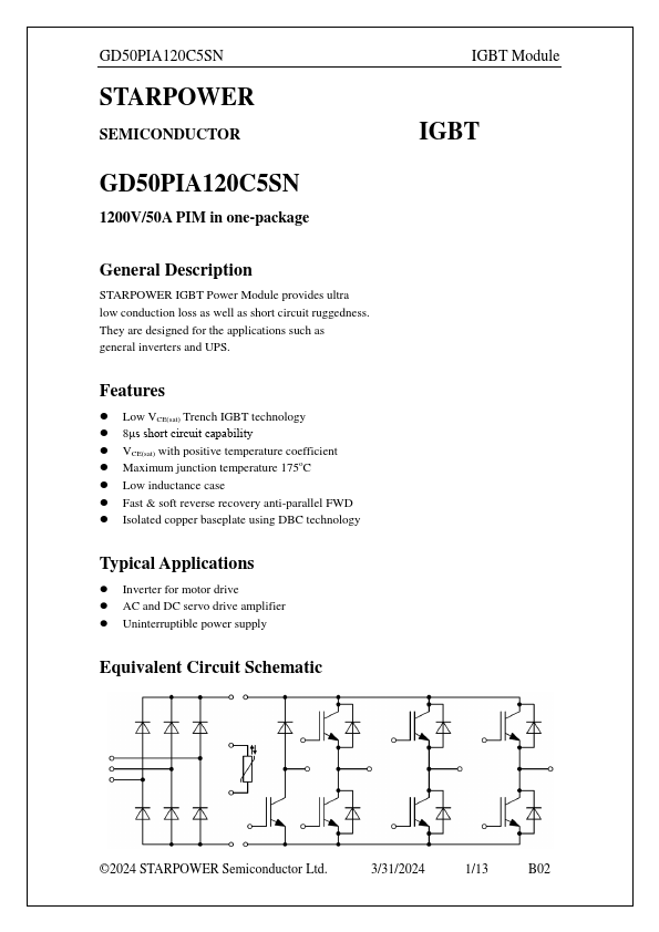 GD50PIA120C5SN Datasheet Preview