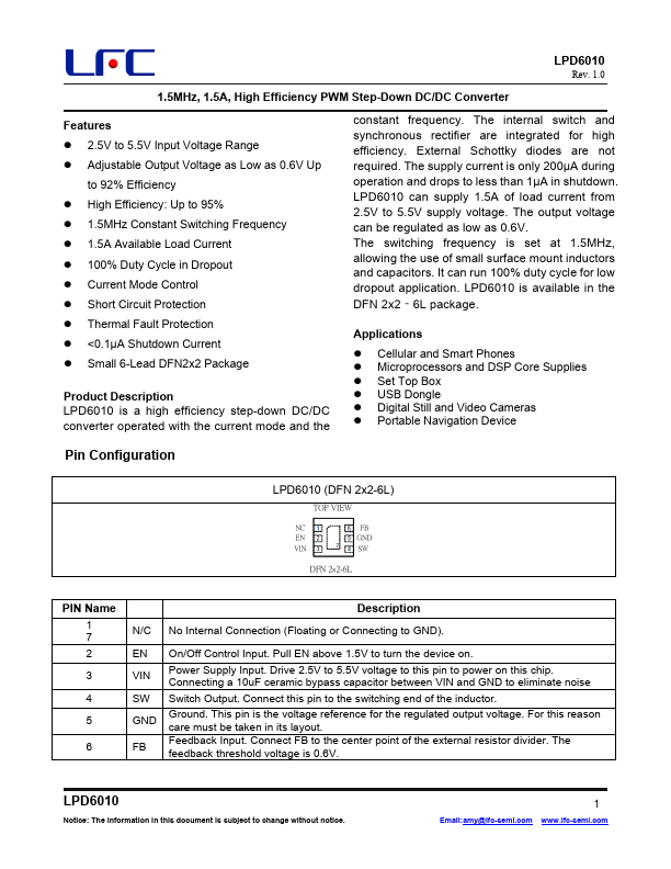 LPD6010 Datasheet Preview