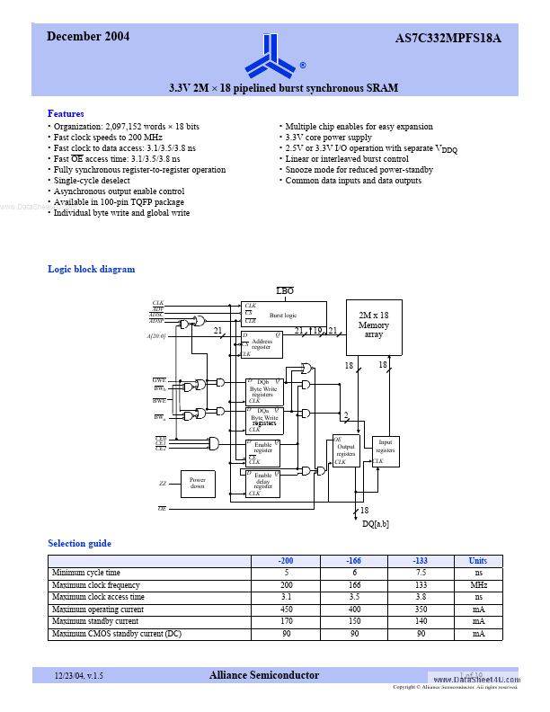 AS7C332MPFS18A