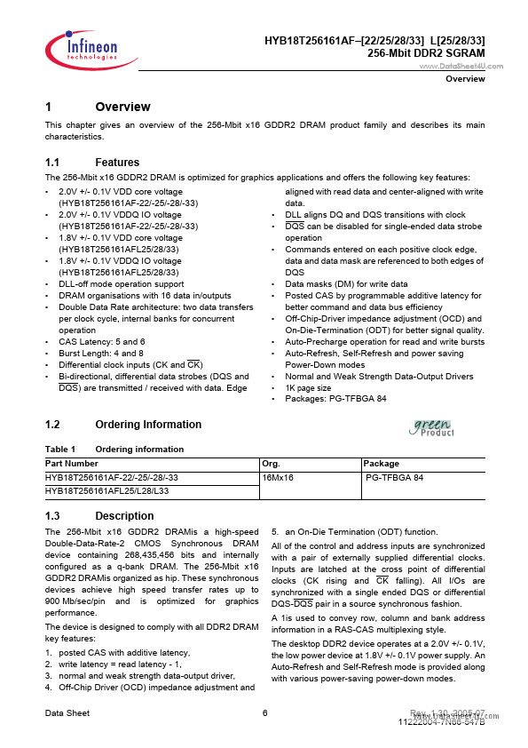 HYB18T256161AF-25 page 2 preview