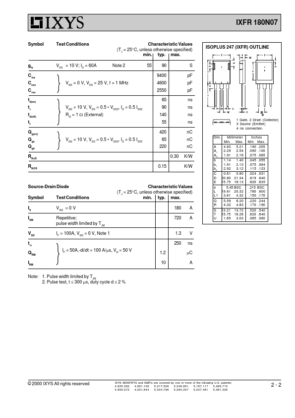 IXFR180N07