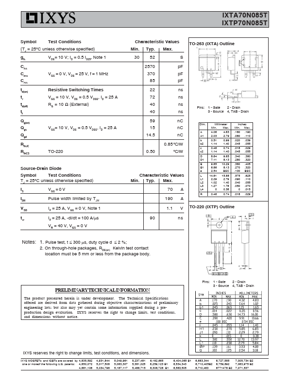 IXTP70N085T