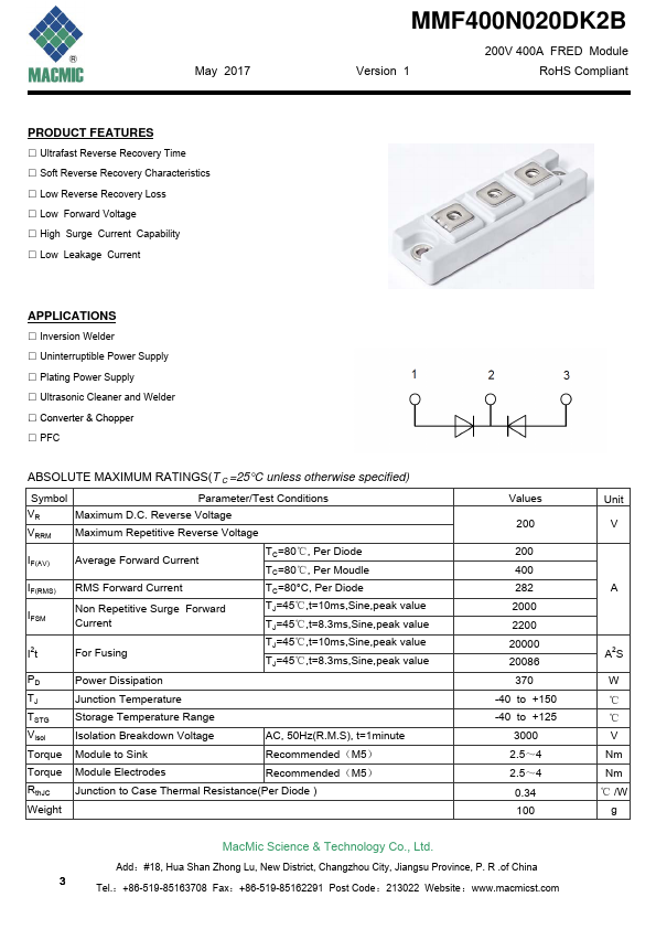 MMF400N020DK2B