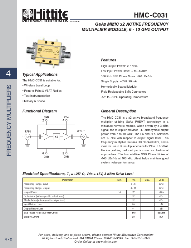 HMC-C031 Datasheet Preview