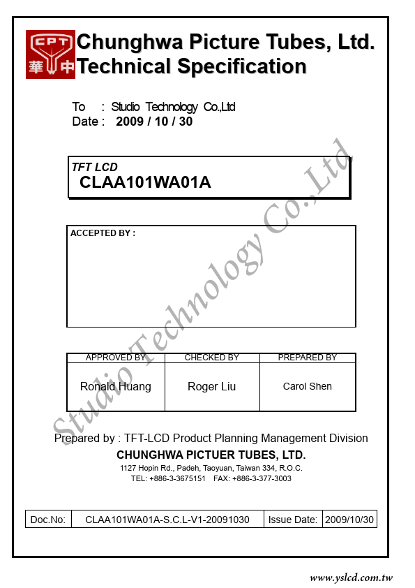 CLAA101WA01A