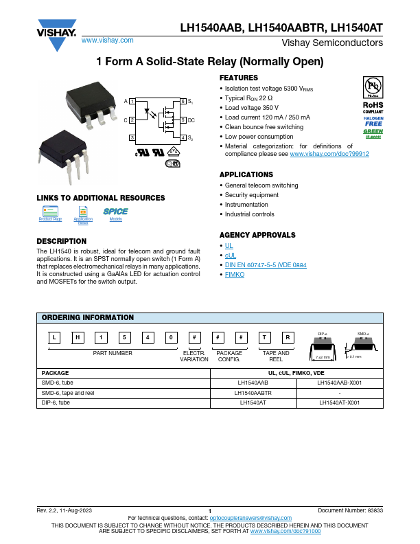 LH1540AT Datasheet Preview