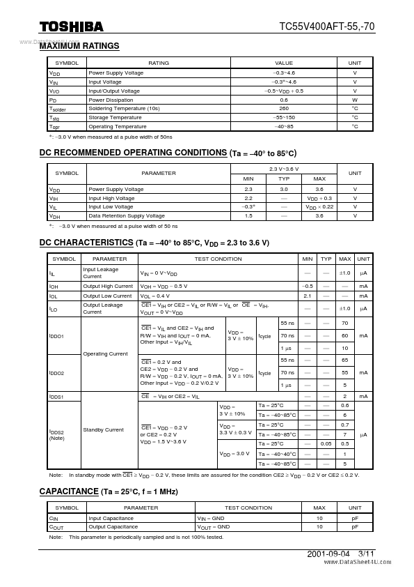 TC55V400AFT-55