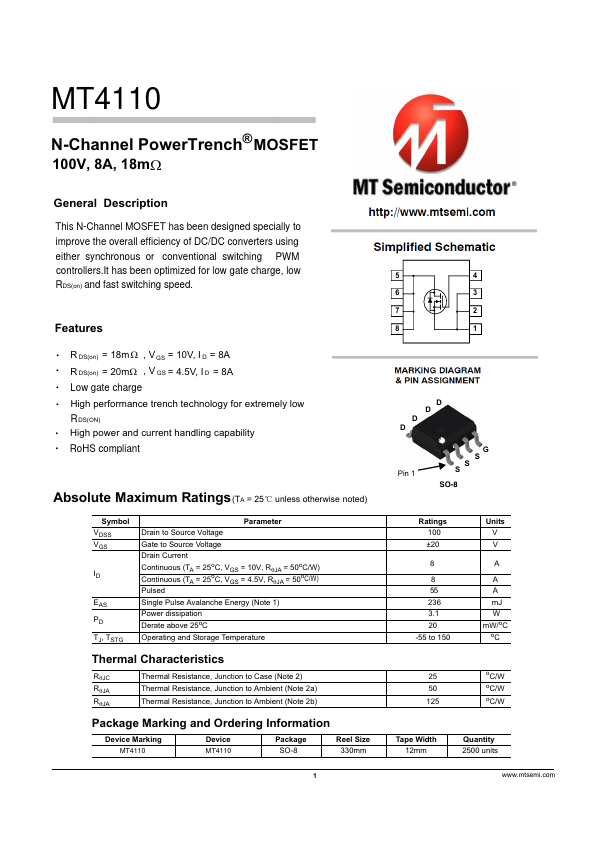 MT4110 Datasheet Preview