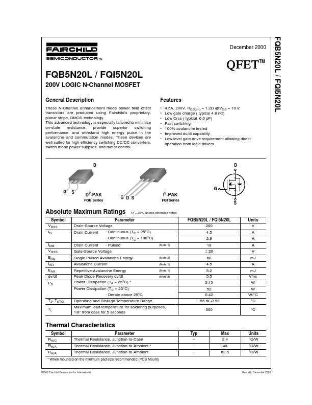 FQB5N20L