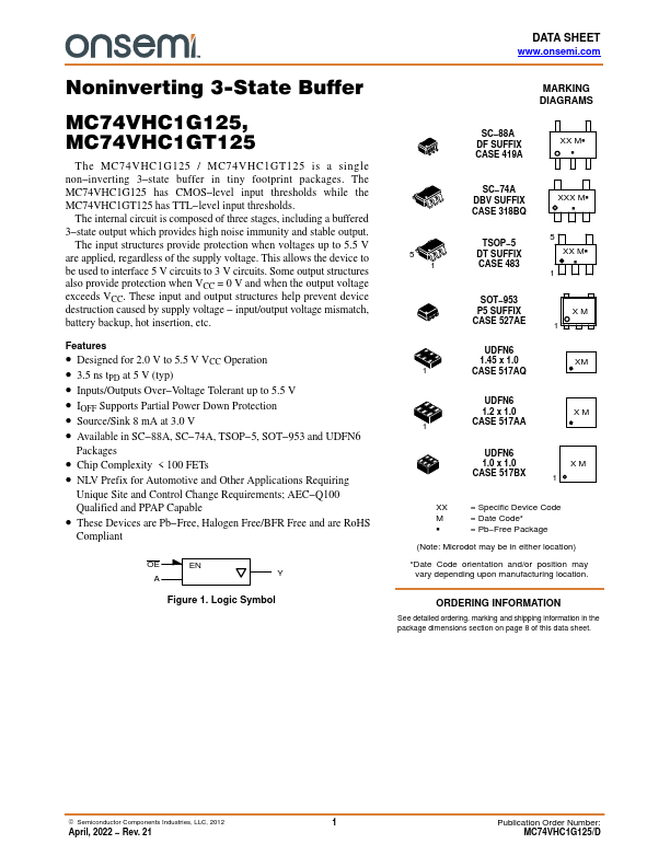 MC74VHC1GT125