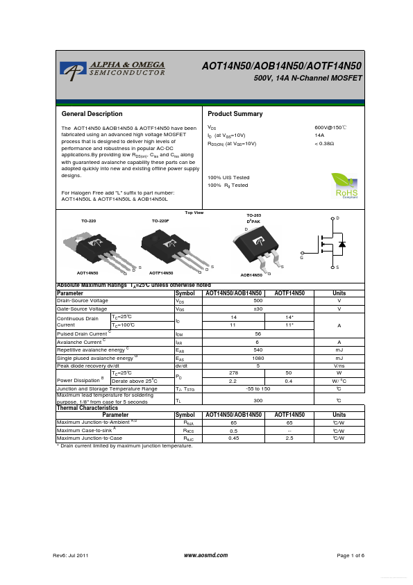 AOTF14N50