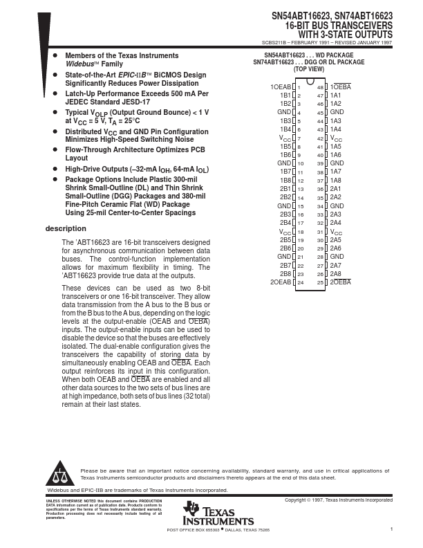 SN54ABT16623