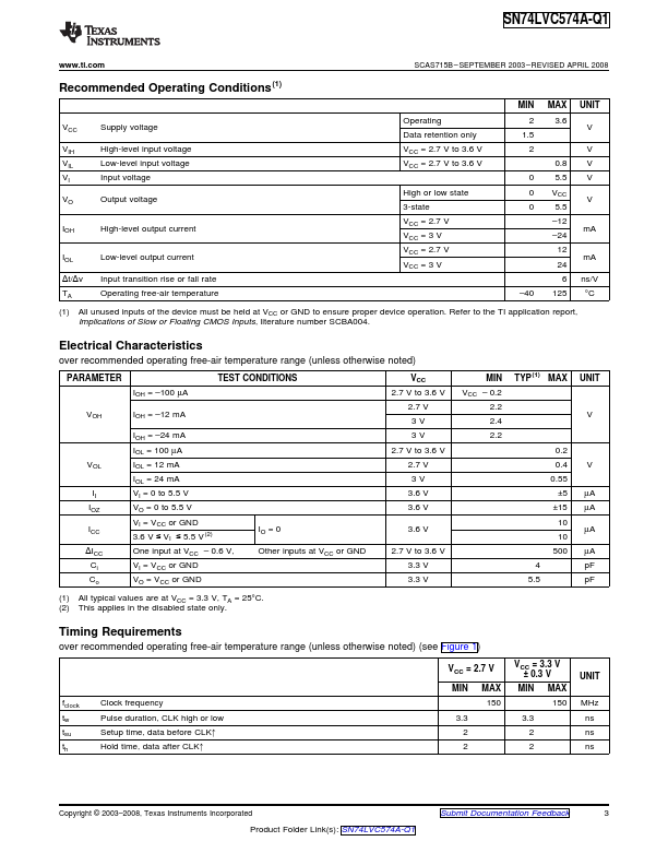 SN74LVC574A-Q1