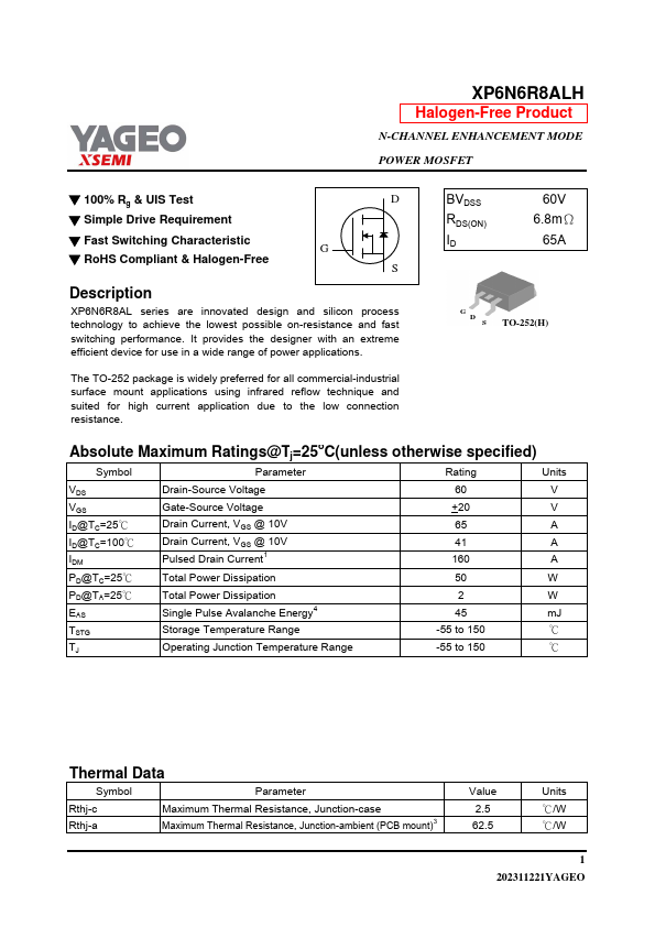 XP6N6R8ALH Datasheet Preview