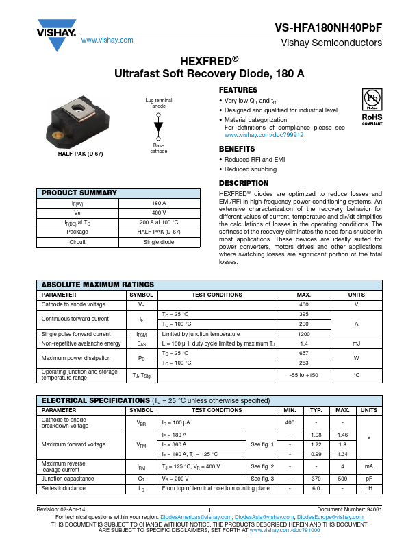 VS-HFA180NH40PbF