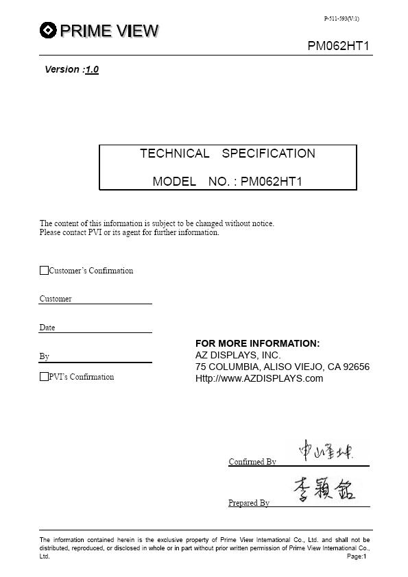 PM062HT1 Datasheet Preview