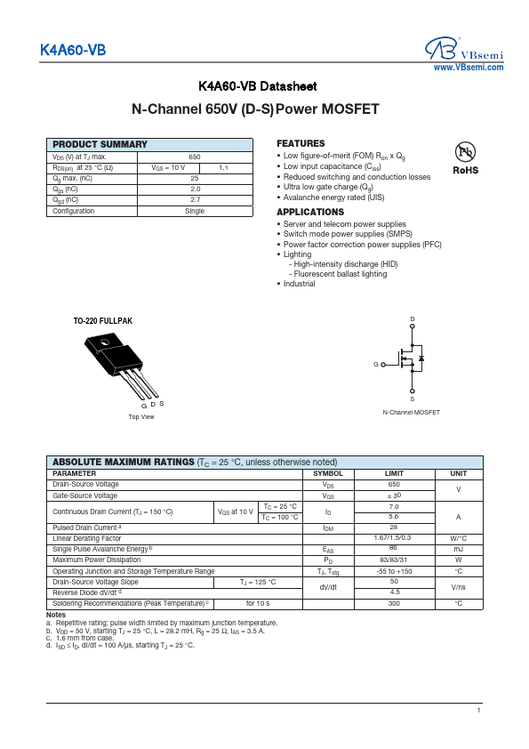 K4A60 Datasheet Preview