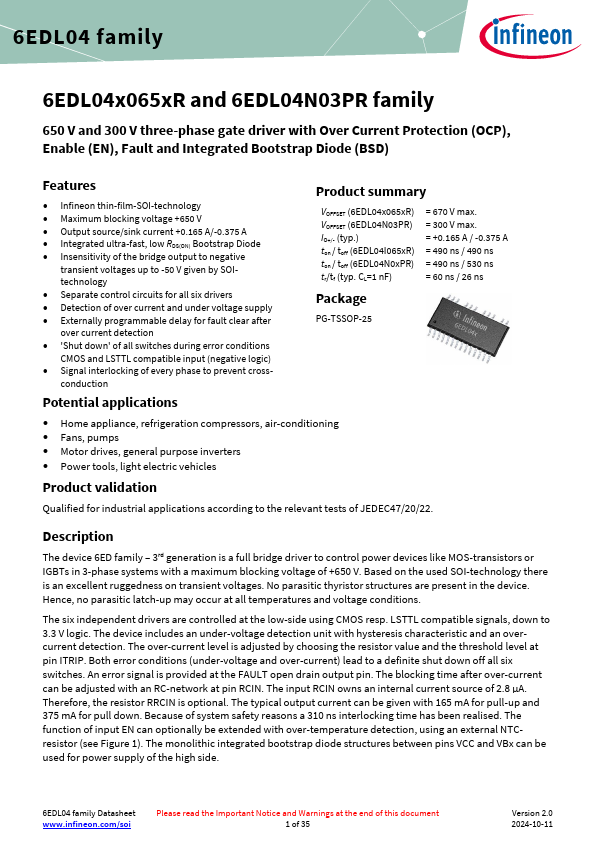 6EDL04I065PR Datasheet Preview