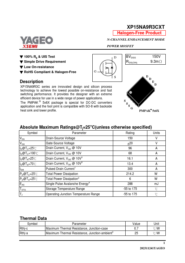 XP15NA9R3CXT Datasheet Preview