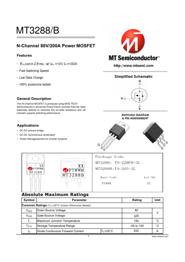MT3288 Datasheet Preview