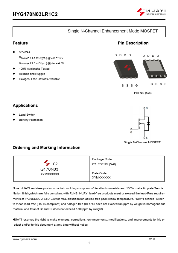 HYG170N03LR1C2 Datasheet Preview