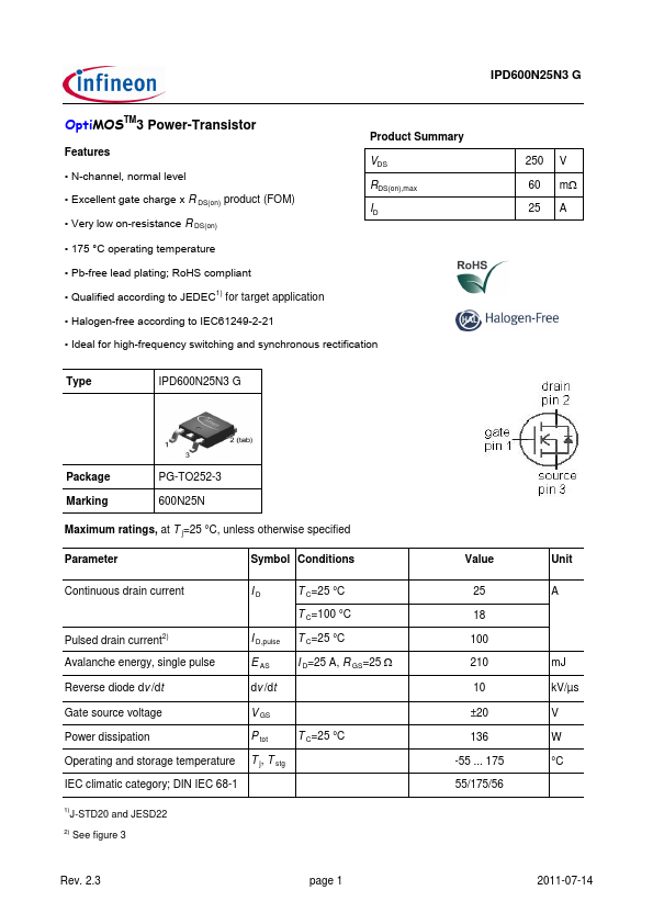 IPD600N25N3