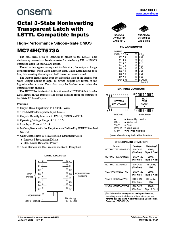 MC74HCT573A