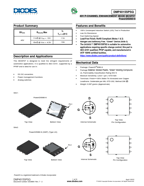 DMP4015SPSQ