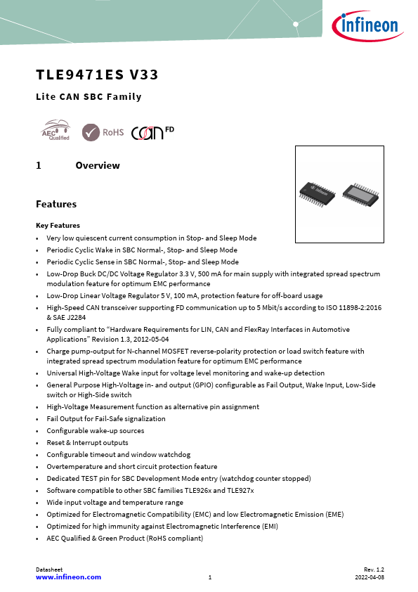 TLE9471ESV33 Datasheet Preview
