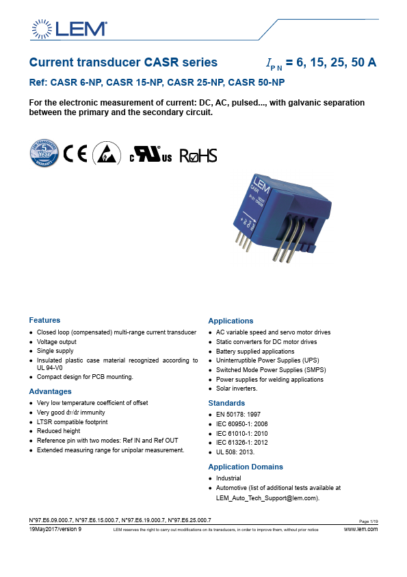 CASR25-NP Datasheet Preview