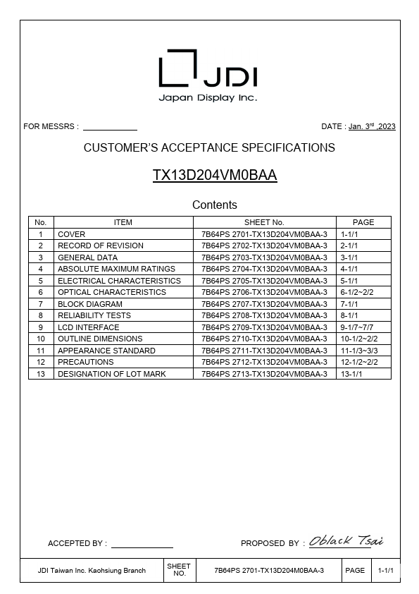 TX13D204VM0BAA Datasheet Preview