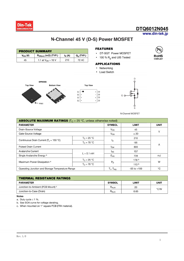 DTQ6012N045 Datasheet Preview