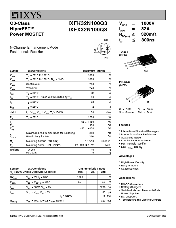 IXFK32N100Q3