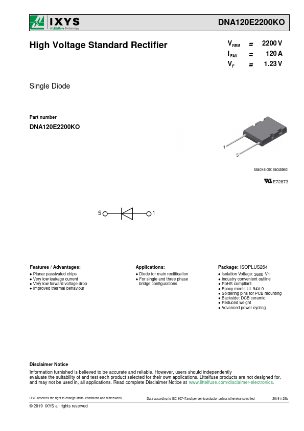 DNA120E2200KO Datasheet Preview
