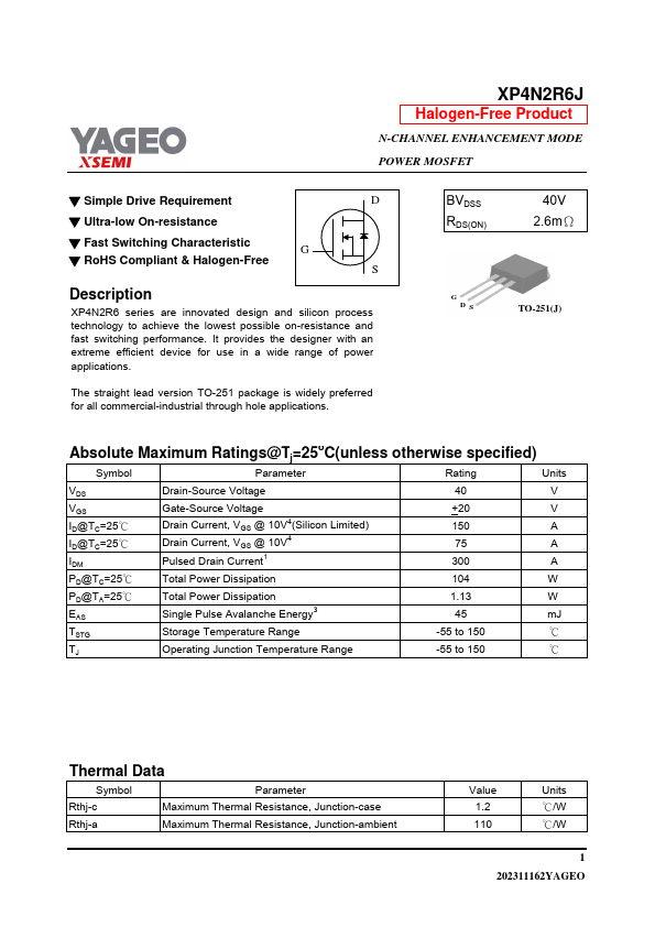 XP4N2R6J Datasheet Preview