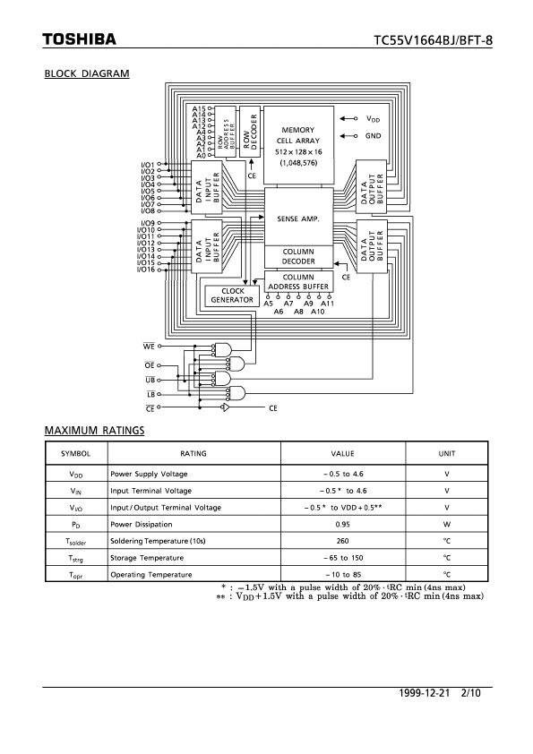 TC55V1664BFT-8