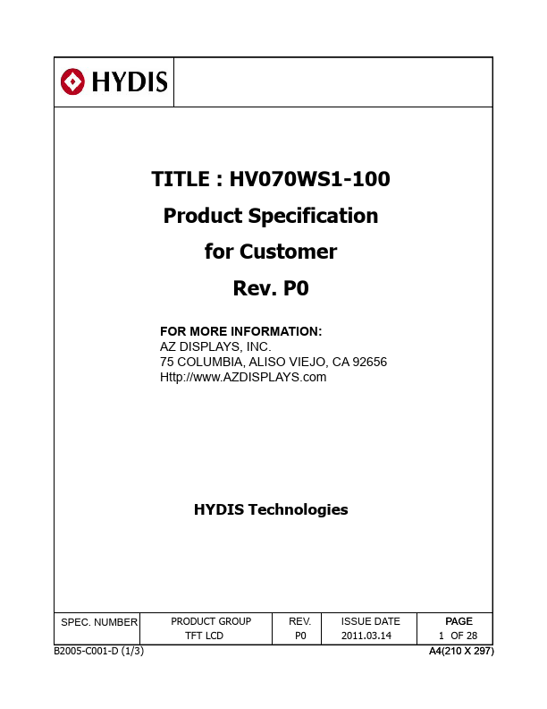 HV070WS1-100