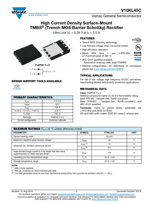 V10KL45C Datasheet Preview