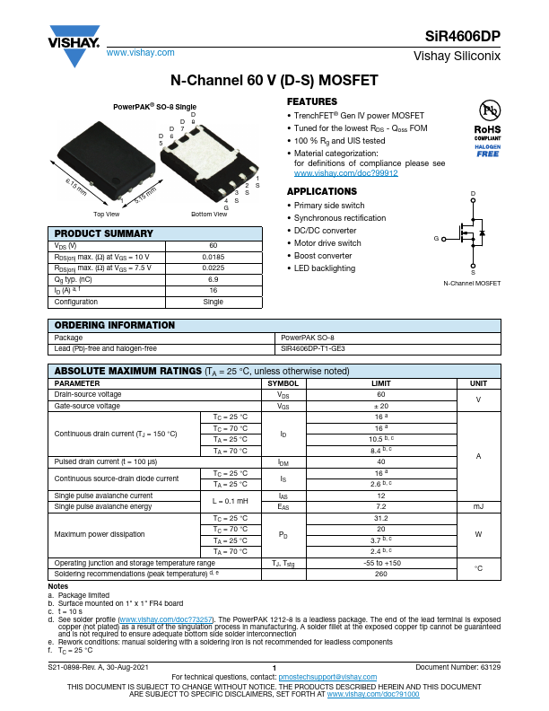 SiR4606DP Datasheet Preview